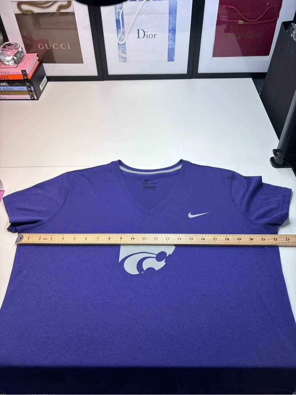 Nike Men’s Purple Dri-FIT V-Neck Short Sleeve Shirt with Wildcats Logo NWOT XL